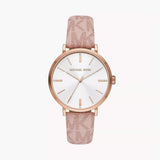 Michael Kors Pyper Quartz Silver Dial Pink Leather Strap Watch for Women - MK2947