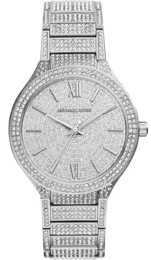 Michael Kors Kerry Crystal Pave Silver Dial Silver Steel Strap Watch For Women - MK3359