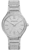 Michael Kors Kerry Crystal Pave Silver Dial Silver Steel Strap Watch For Women - MK3359
