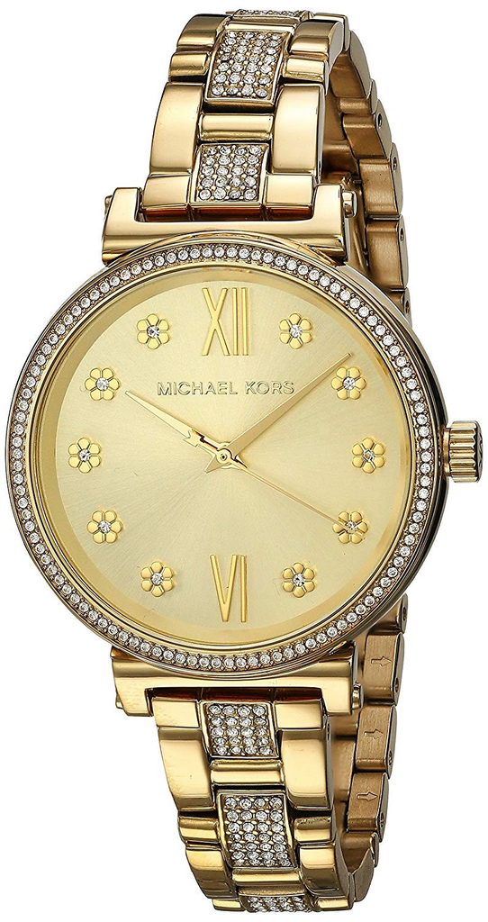Michael Kors Sofie Quartz Gold Dial Gold Steel Strap Watch For Women - MK3881