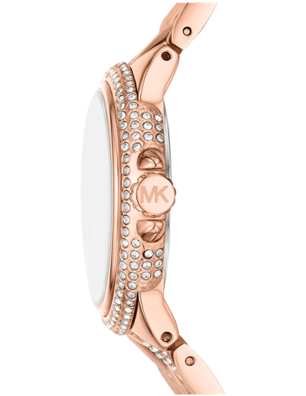 Michael Kors Camille Analog Silver Dial Rose Gold Steel Strap Watch for Women - MK4810