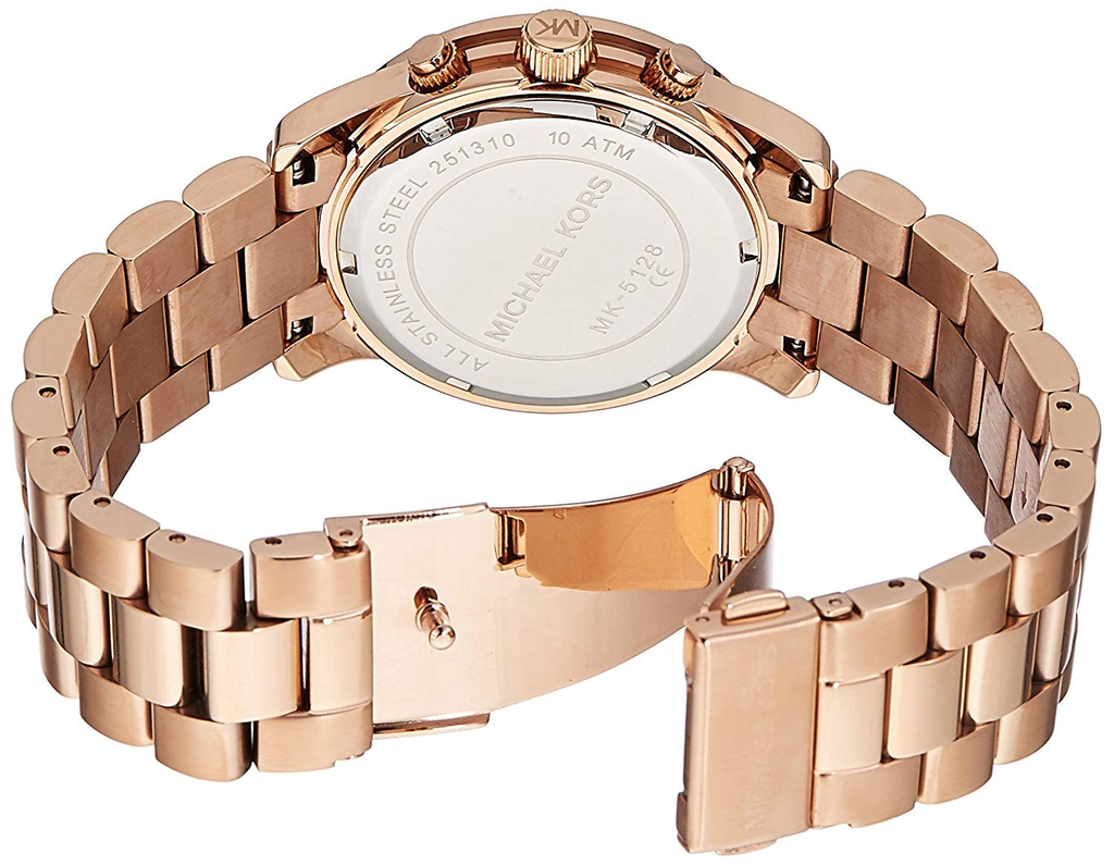 Michael Kors Runway Rose Gold Dial Rose Gold Steel Strap Watch for Women - MK5128