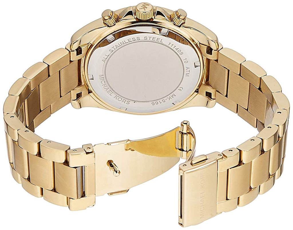 Michael Kors Runway Gold Dial Gold Steel Strap Watch for Women - MK5166