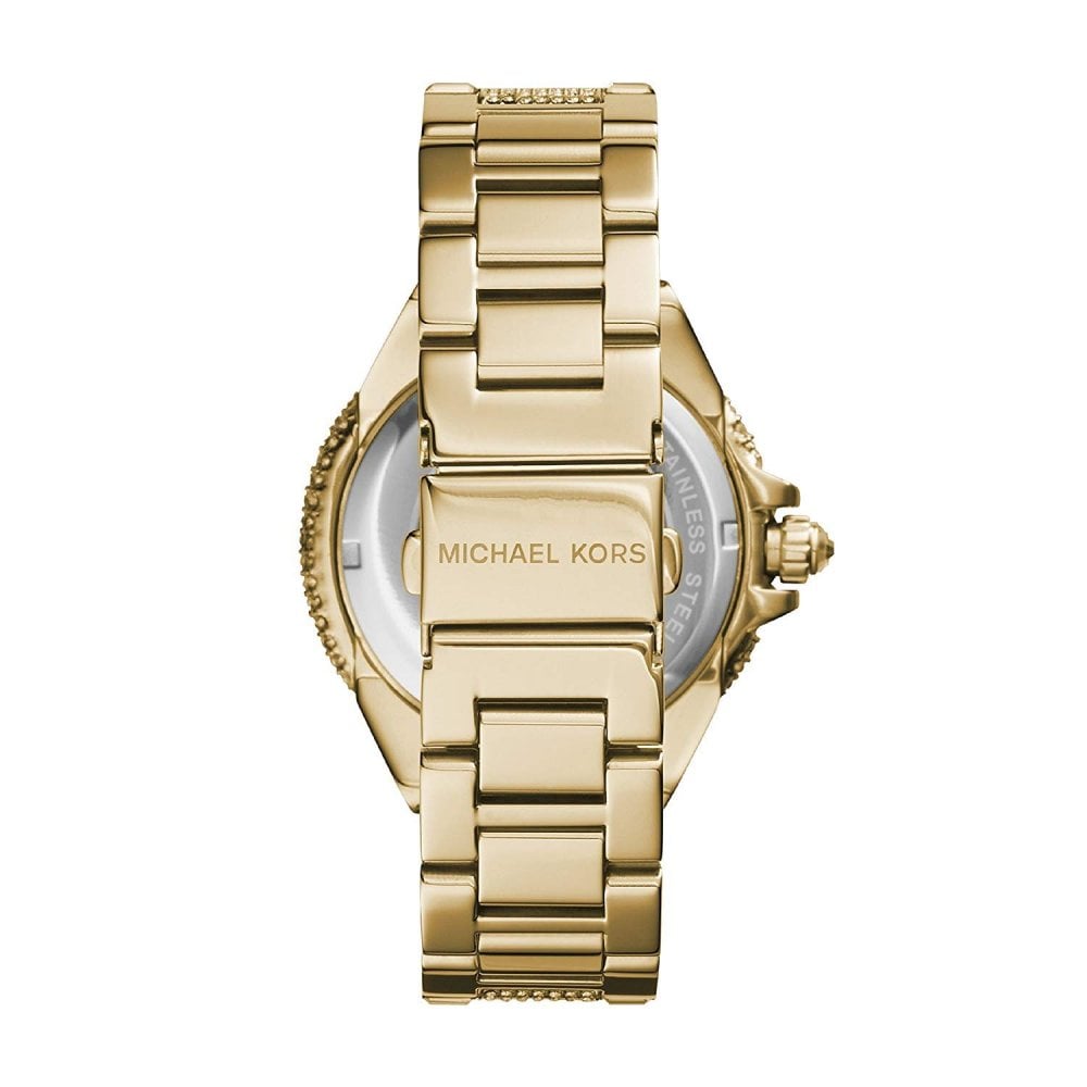 Michael Kors Camille Diamonds Gold Dial Gold Steel Strap Watch for Women - MK5720
