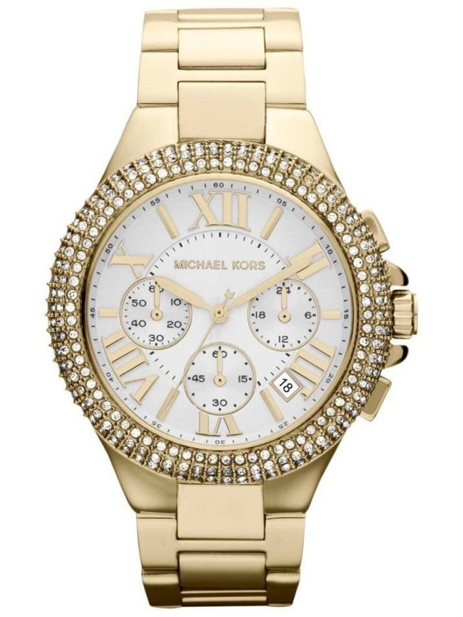 Michael Kors Camille Silver Diamonds Dial Gold Steel Strap  display picture 1