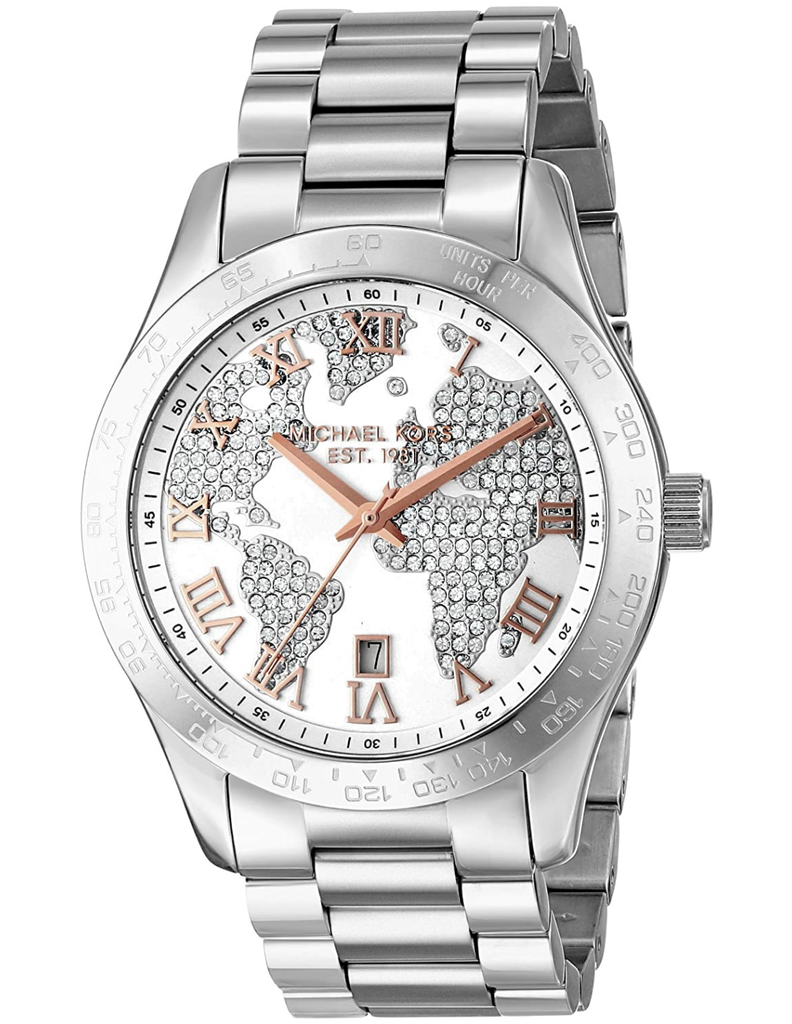 Michael Kors Layton Silver Dial Silver Steel Strap Watch for Women - MK5958