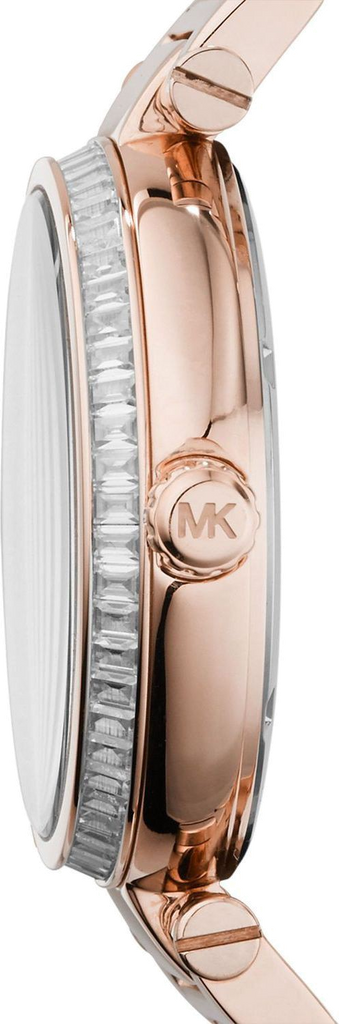 Michael Kors Skylar Maroon Dial Rose Gold Steel Strap Watch for Women - MK6086