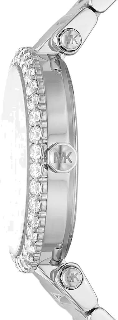 Michael Kors Parker Three Hand Mother of Pearl White Dial Silver Steel Strap Watch For Women - MK4694