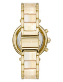 Michael Kors Parker Chronograph Gold Dial Gold Steel Strap Watch For Women - MK6831
