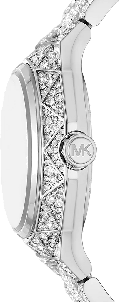 Michael Kors Raquel Three Hand Crystals Silver Dial Silver Steel Strap Watch For Women - MK4691