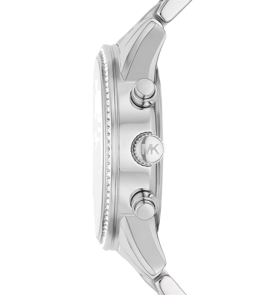 Michael Kors Ritz Chronograph Crystals Silver Dial Silver Steel Strap Watch For Women - MK7301