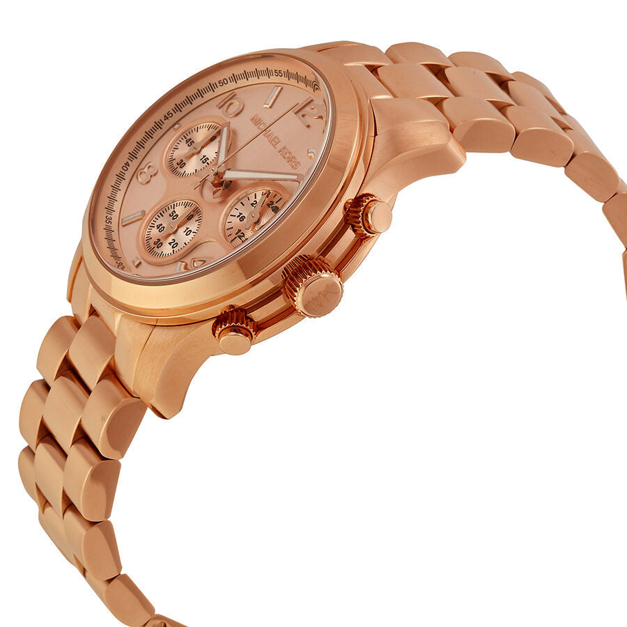 Michael Kors Runway Rose Gold Dial Rose Gold Steel Strap Watch for Women - MK5128