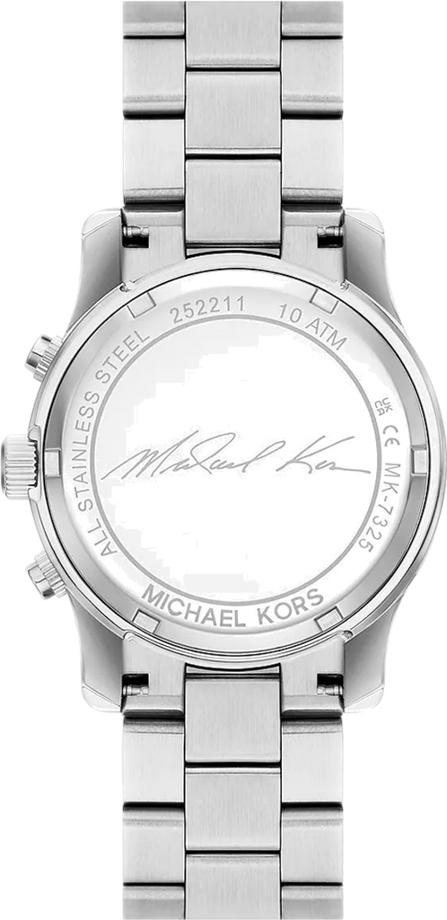 Michael Kors Runway Chronograph Silver Dial Silver Steel Strap Watch For Women - MK7325