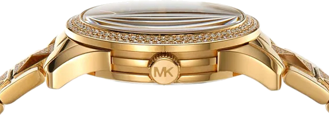 Michael Kors Runway Three Hand Brown Dial Two Tone Steel Strap Watch For Women - MK7389