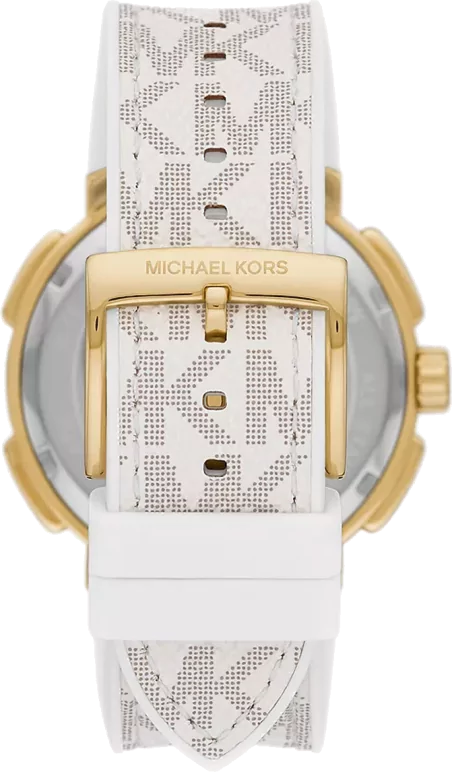 Michael Kors Sydney Quartz White Dial White Leather Strap Watch For Women - MK7221