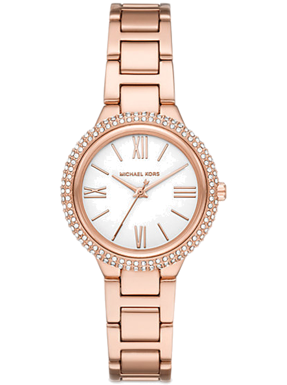 Michael Kors Taryn Quartz White Dial Rose Gold Steel Strap Watch For Women - MK4460