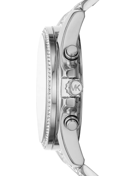 Michael Kors Whitney Chronograph Crystals Silver Dial Silver Steel Strap Watch For Women - MK6728