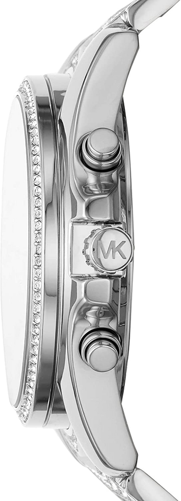 Michael Kors Whitney Chronograph Crystals Silver Dial Silver Steel Strap Watch For Women - MK6728