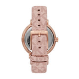 Michael Kors Pyper Quartz Silver Dial Pink Leather Strap Watch for Women - MK2947
