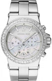Michael Kors Dylan Glitz Chronograph White Dial Silver Steel Strap Watch For Women - MK5411
