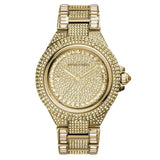 Michael Kors Camille Diamonds Gold Dial Gold Steel Strap Watch for Women - MK5720