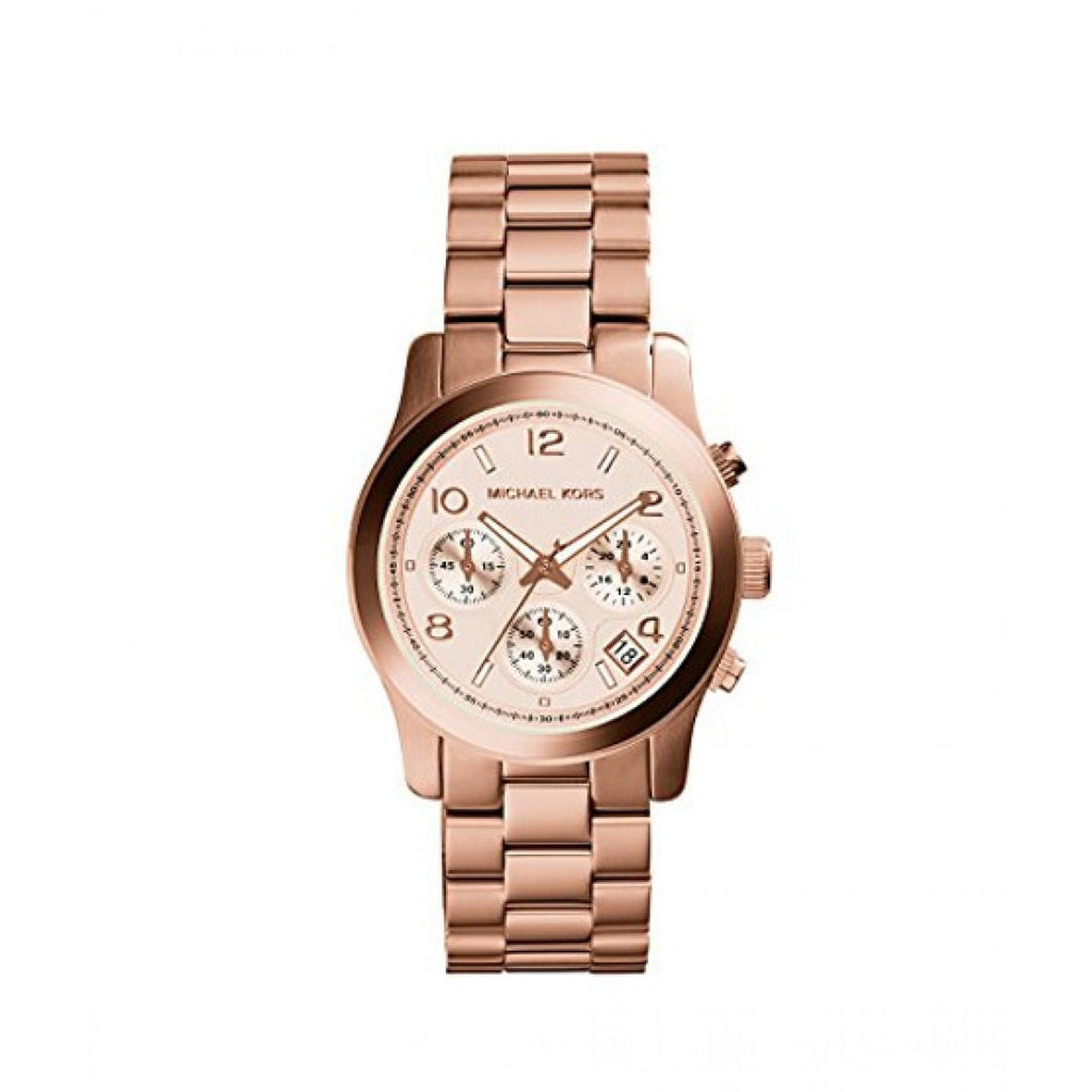 Michael Kors Runway Rose Gold Dial Rose Gold Steel Strap Watch for Women - MK5128