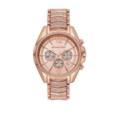 Michael Kors Whitney Chronograph Rose Gold Dial Rose Gold Steel Strap Watch For Women - MK6730