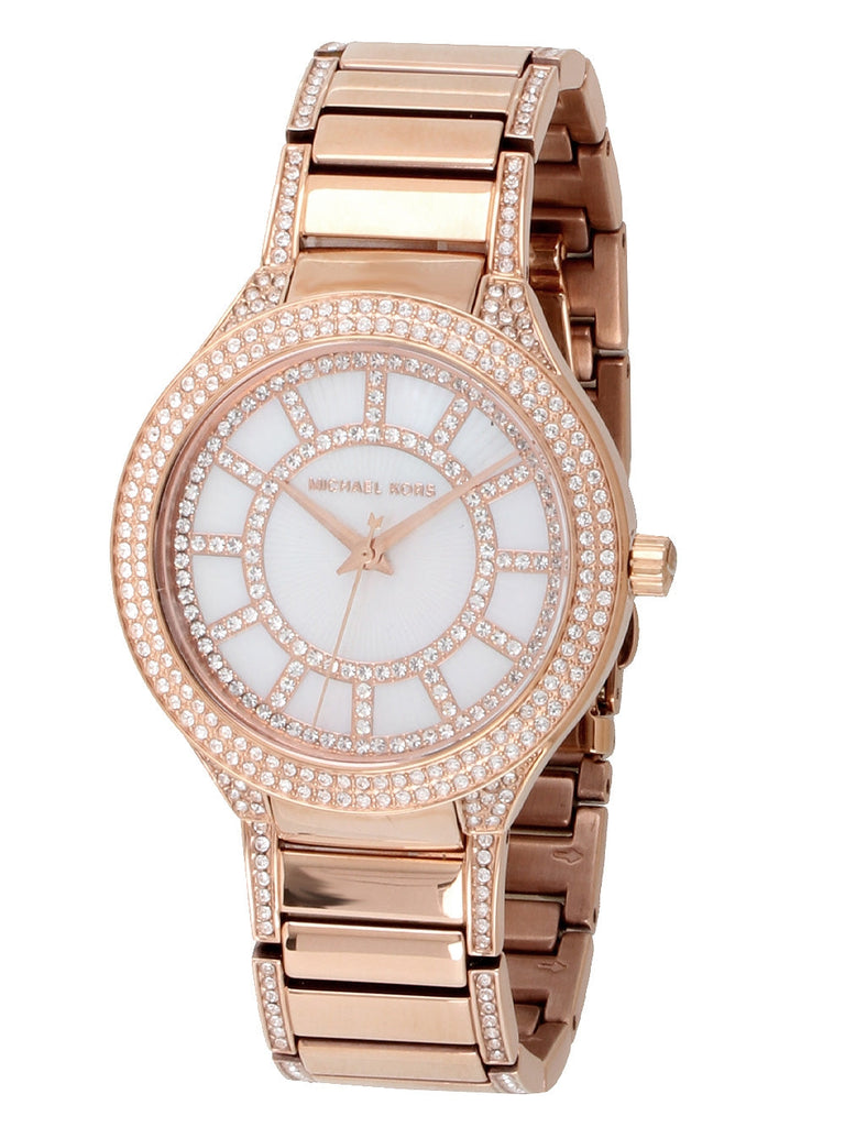 Michael Kors Kerry Mother of Pearl Dial Rose Gold Steel Strap Watch for Women - MK3313