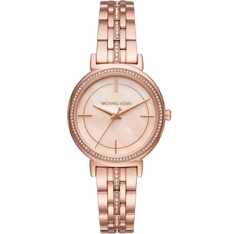 Michael Kors Cinthia Mother of Pearl Rose Gold Dial Rose Gold Steel Strap Watch for Women - MK3643