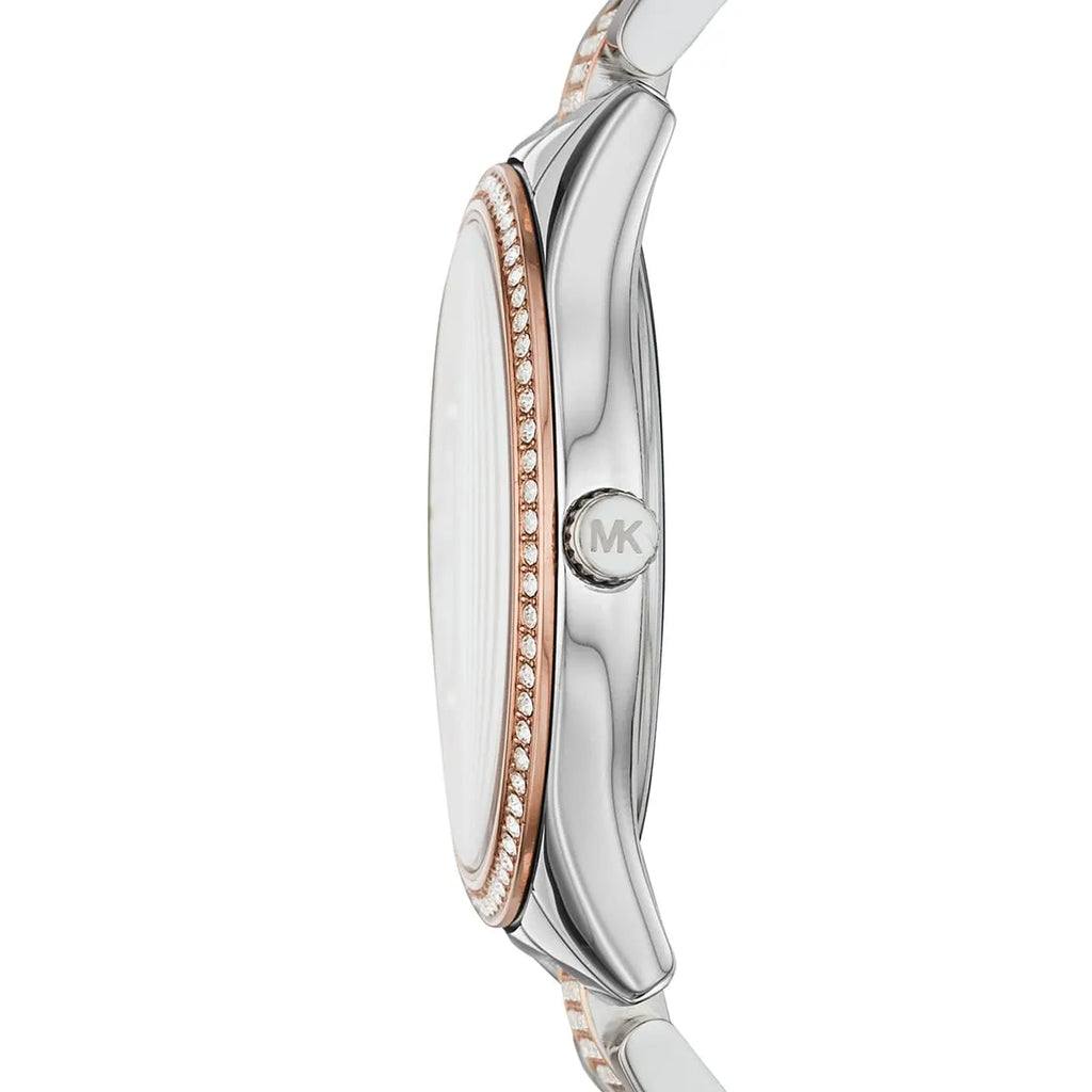 Michael Kors Lauryn Quartz White Dial Two Tone Steel Strap Watch For Women - MK4388