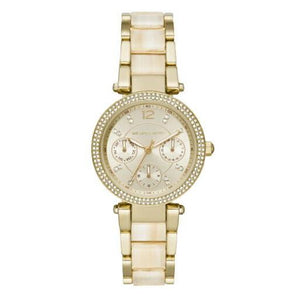 Michael Kors Parker Analog Gold Dial Gold Steel Strap Watch For Women - MK6833