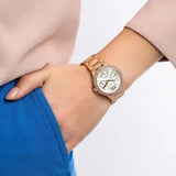 Michael Kors Camille Multifunction White Dial Rose Gold Steel Strap Watch For Women - MK6845