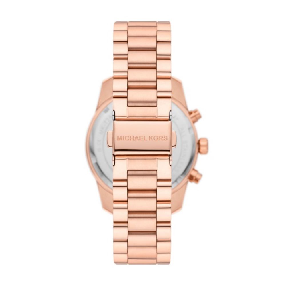 Michael Kors Lexington Chronograph Rose Gold Dial Rose Gold Steel Strap Watch for Women - MK7242