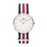Daniel Wellington Classic Canterbury White Dial Two Tone NATO Strap Watch For Women - DW00100030