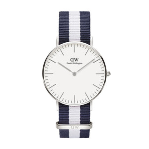 Daniel Wellington Classic Glasgow White Dial Two Tone NATO Strap Unisex Watch - DW00100047