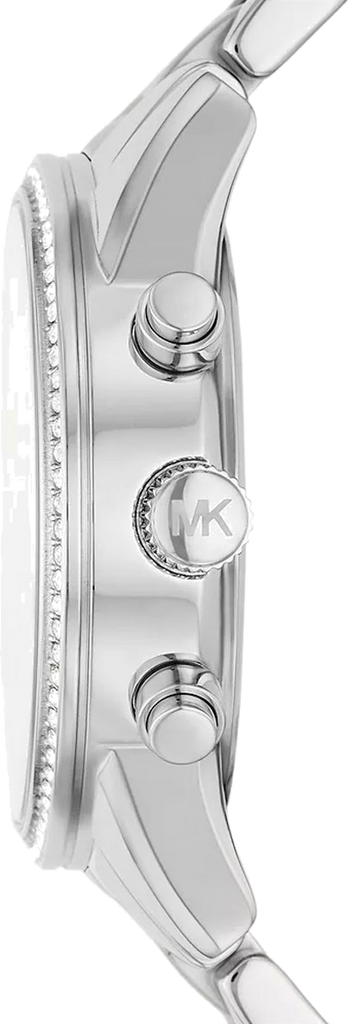 Michael Kors Ritz Chronograph Crystals Silver Dial Silver Steel Strap Watch For Women - MK7301