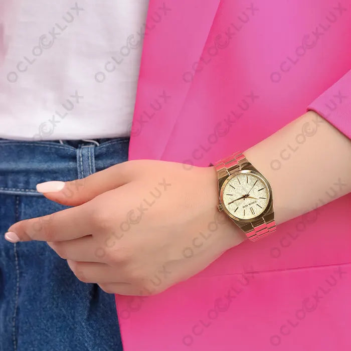 Michael Kors Channing Quartz Gold Dial Gold Steel Strap Watch For Women - MK6623