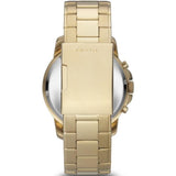 Fossil Grant Chronograph Black Dial Gold Steel Strap Watch for Men - FS4815