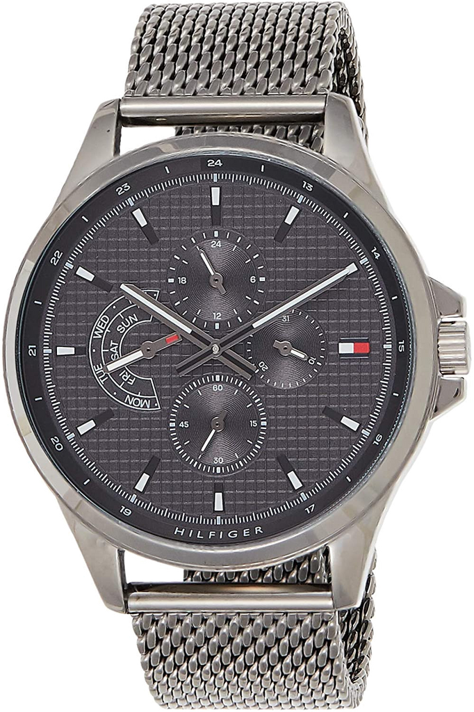 Tommy Hilfiger Shawn Chronograph Quartz Grey Dial Grey Mesh Bracelet Watch for Men - 1791613