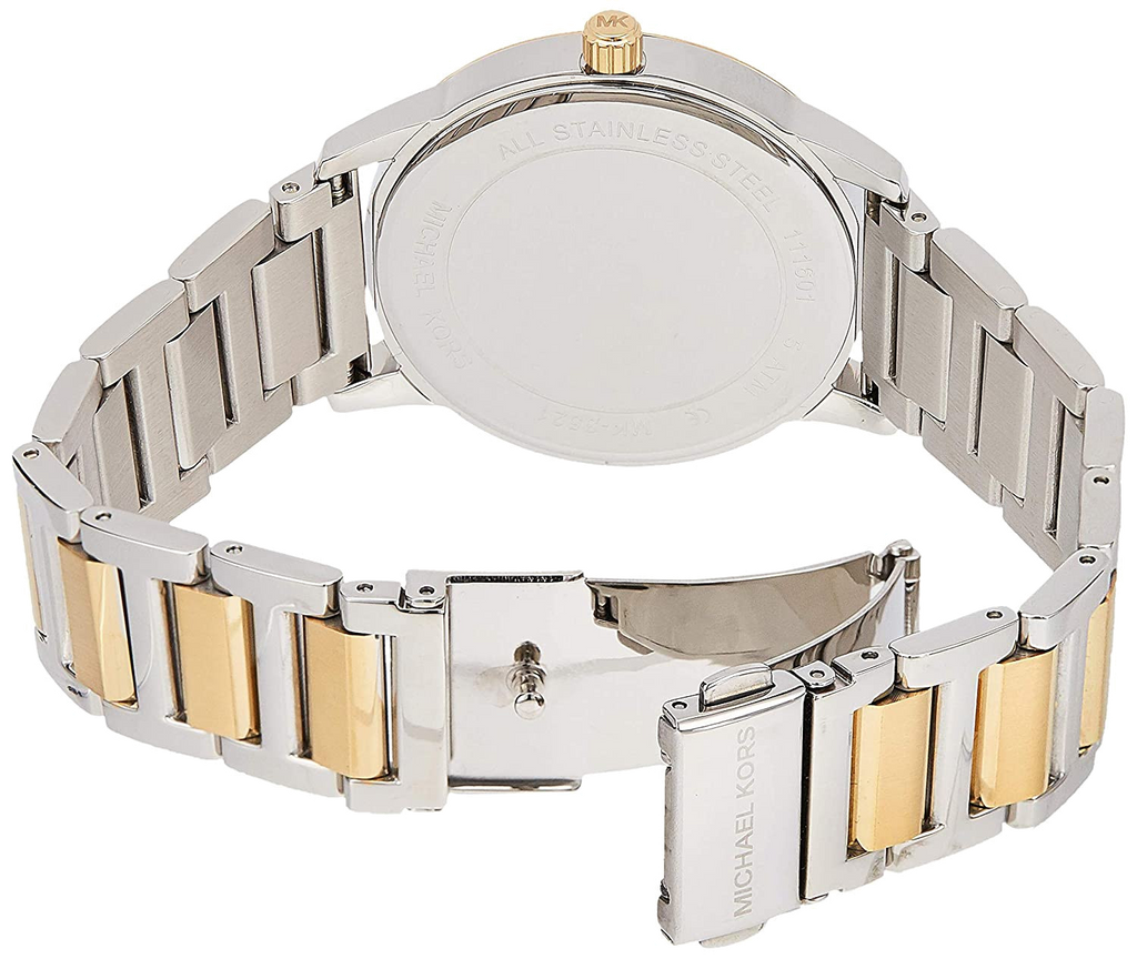 Michael Kors Hartman Quartz White Dial Two Tone Steel Strap Watch For Women - MK3521