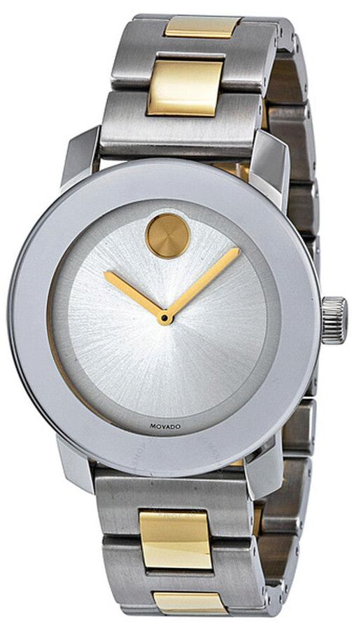 Movado Bold Silver Dial Two Tone Steel Strap Watch for Men  display picture 1