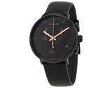 Calvin Klein High Noon Black Dial Black Leather Strap Watch for Men - K8M274CB