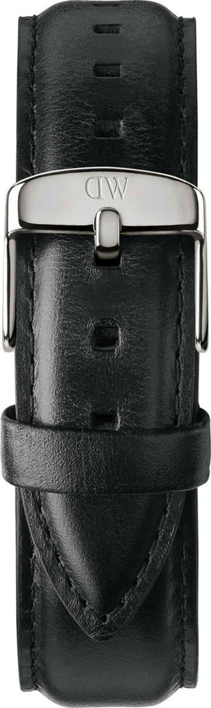 Daniel Wellington Classic Sheffield White Dial Black Leather Strap Watch For Men - DW00100020