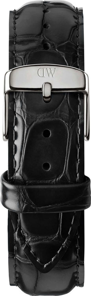 Daniel Wellington Classic York White Dial Black Leather Strap Watch For Men - DW00100025