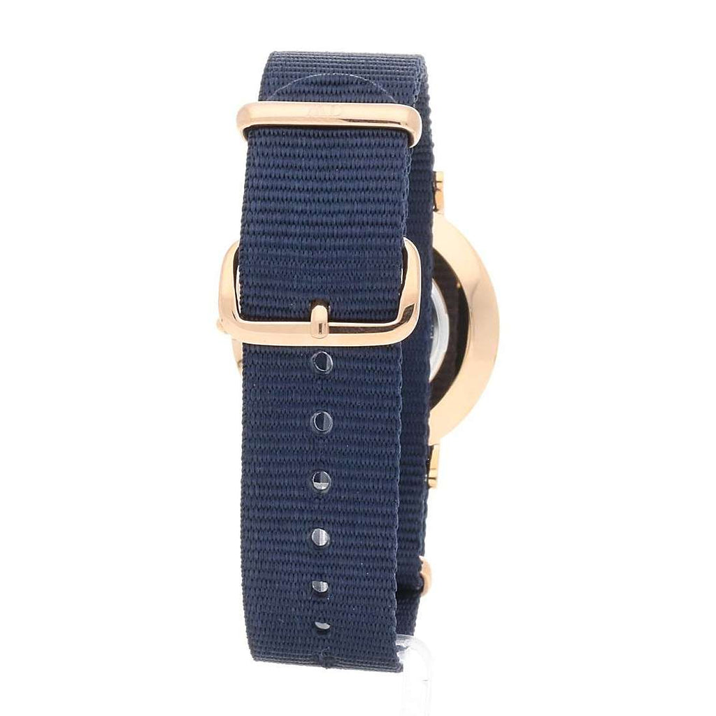 Daniel Wellington Classic Bayswater White Dial Navy Blue NATO Strap Watch For Women - DW00100279
