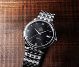 Omega De Ville Prestige Co-Axial Black Dial Silver Steel Strap Watch for Men - 424.10.40.20.01.001