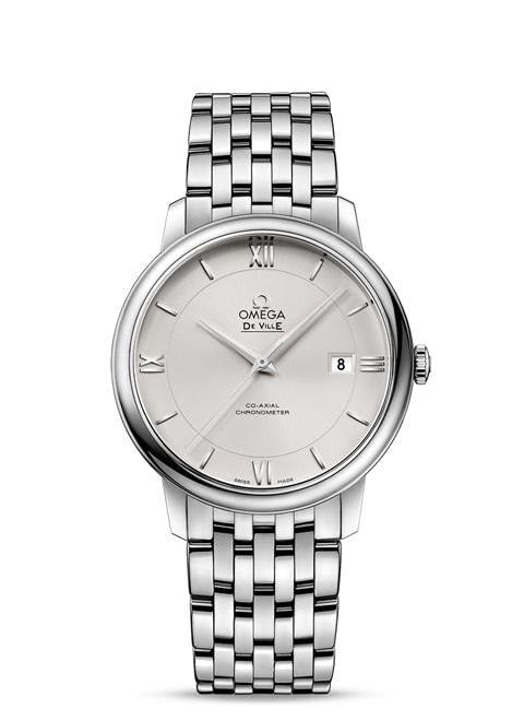 Omega De Ville Prestige Co-Axial Silver Dial Silver Steel Strap Watch for Men - 424.10.40.20.02.003