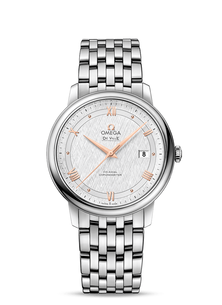 Omega De Ville Prestige Co Axial Silver Dial Silver Steel Strap Watch for Men - 424.10.40.20.02.004
