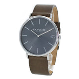 Coach Charles Grey Dial Brown Leather Strap Watch for Men - 14602153