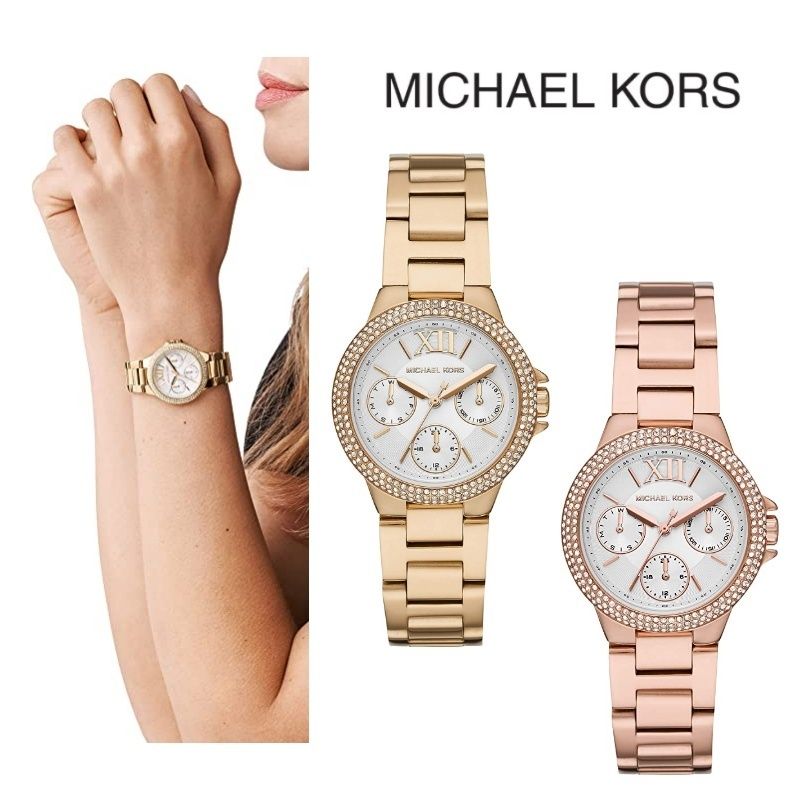 Michael Kors Camille Multifunction White Dial Rose Gold Steel Strap Watch For Women - MK6845